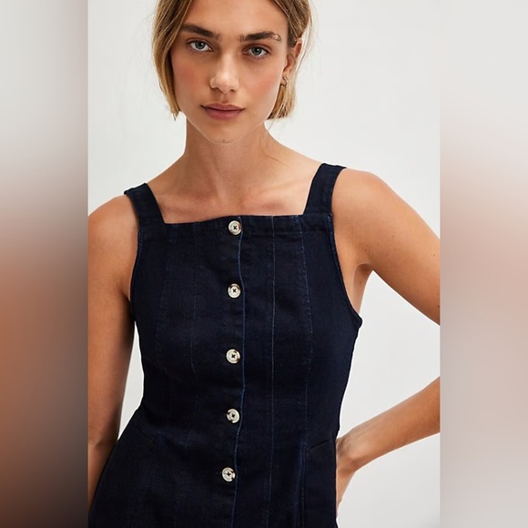*NWT* Free People Gimme More Denim Mini Dress - Picture 3 of 5